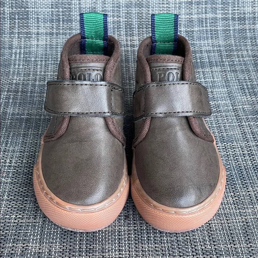 Polo by Ralph Lauren Brown Chocolate Chett-EZ Leather Strap Boots infant shoes 4